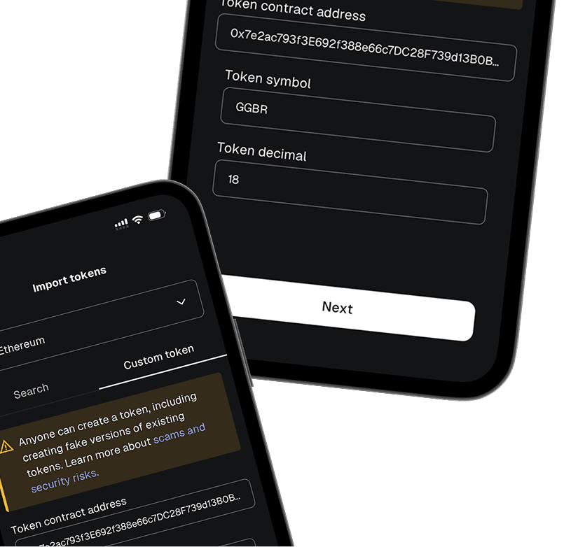 MetaMask custom token screen screenshot